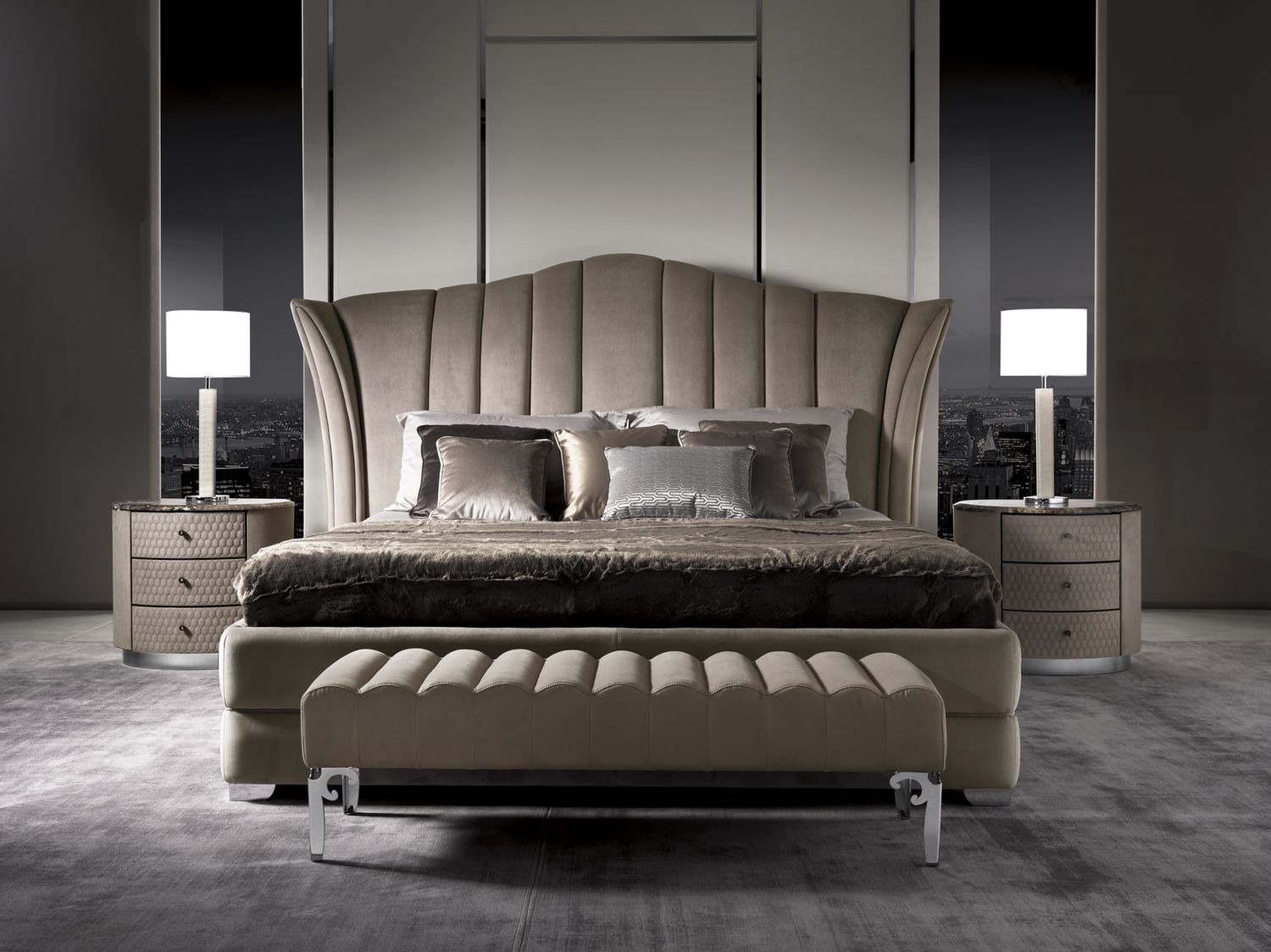 Элегантная кожаная кровать Vanity