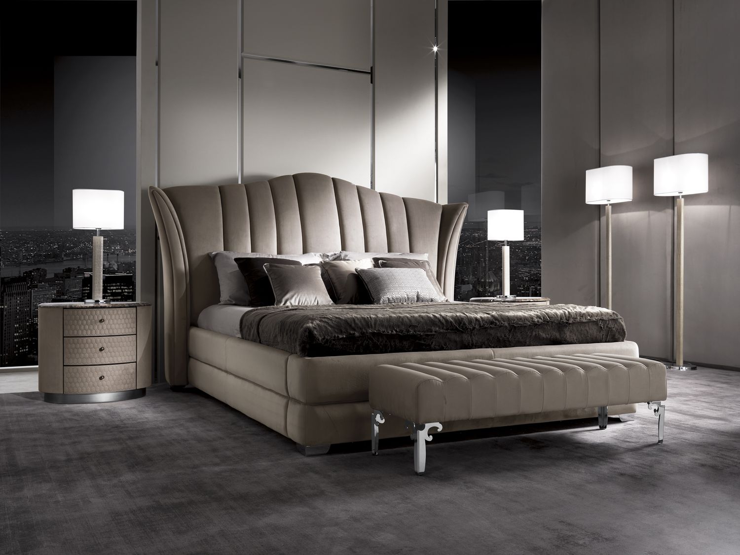 Элегантная кожаная кровать Vanity