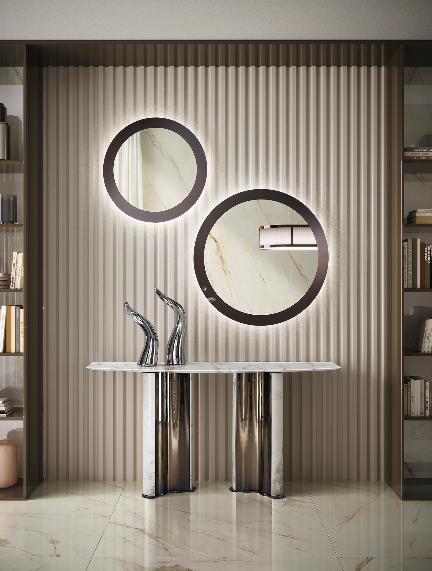 Круглое зеркало Envy Circle с рамой из нержавеющей стали