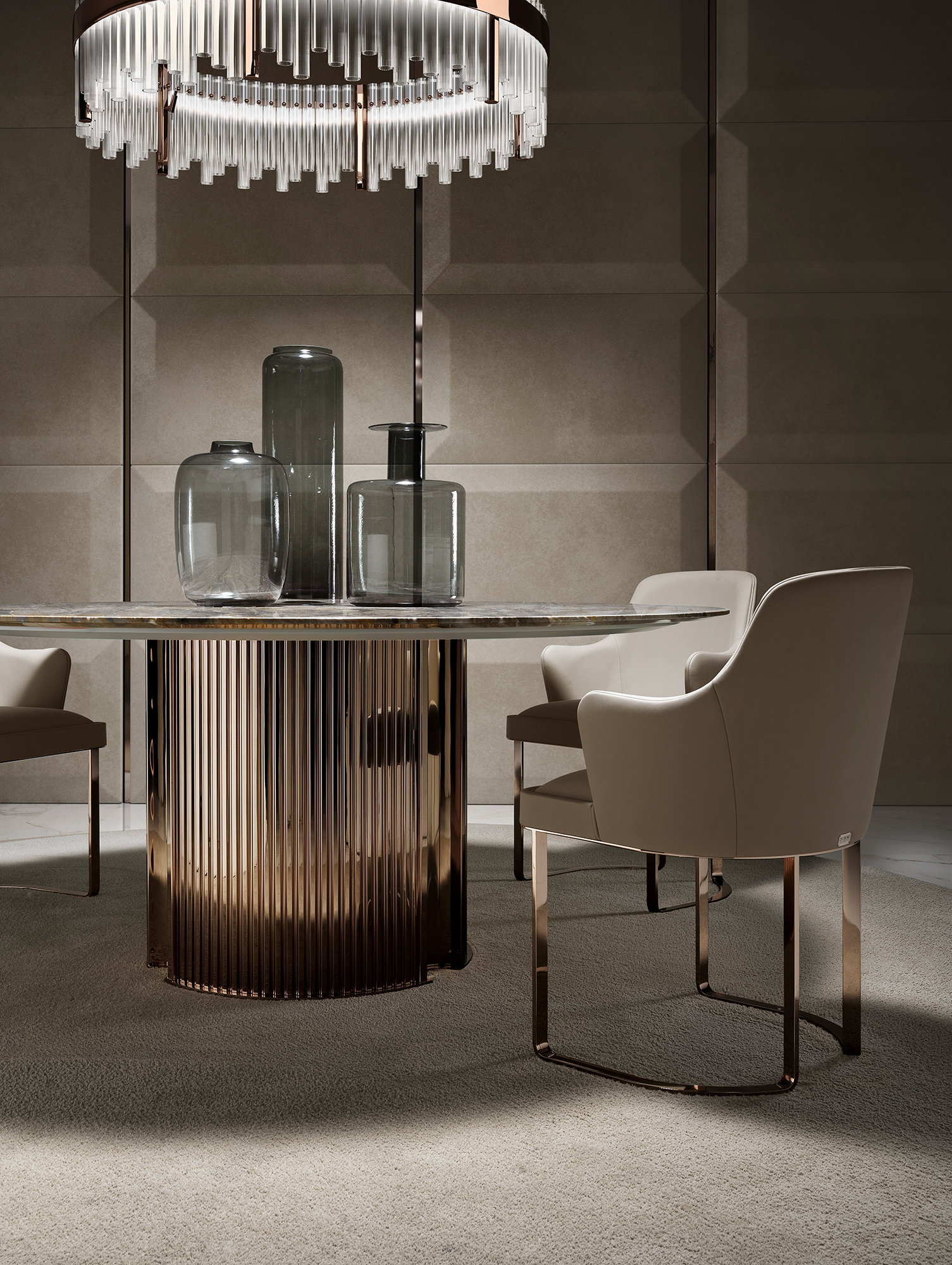 طاولة ويندسور الدائرية الرخامية