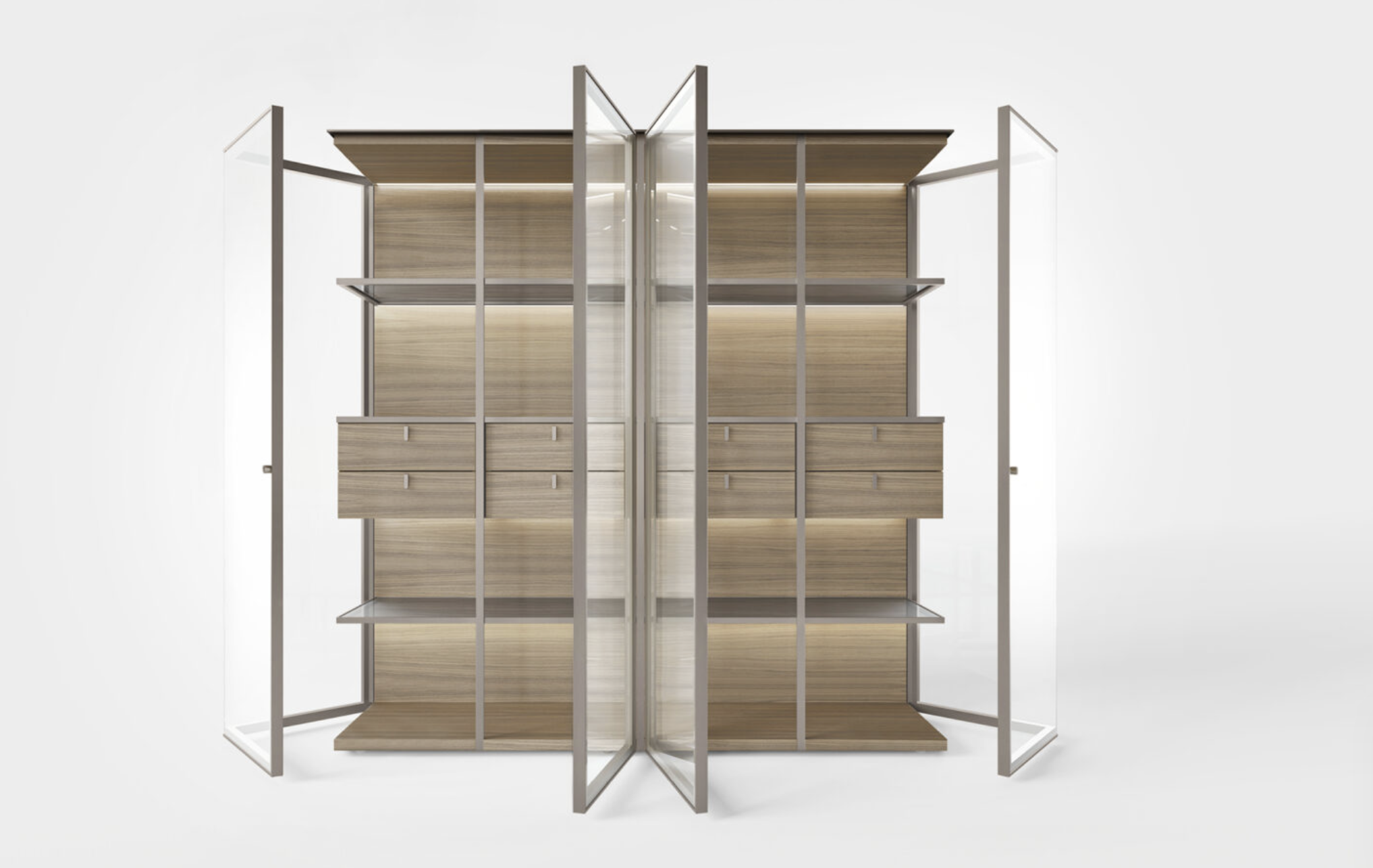 Aliante – Элитный Стеклянный Витринный Шкаф с Инновационным Открыванием