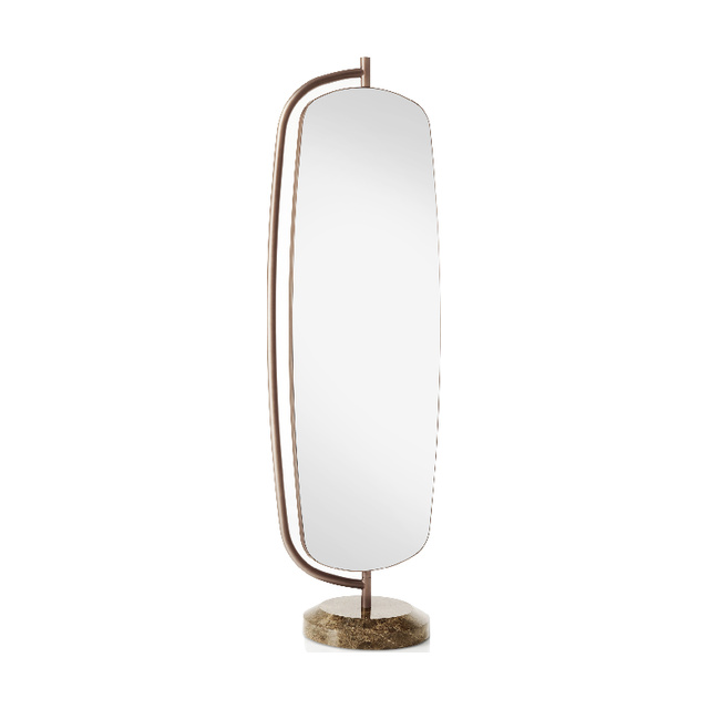 Bent floor swivel mirror