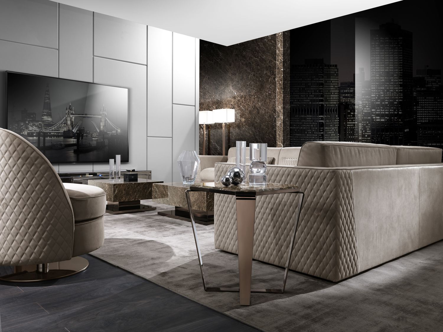طاولة قهوة وطاولة جانبية ريتز الفاخرة | DV Home Collection