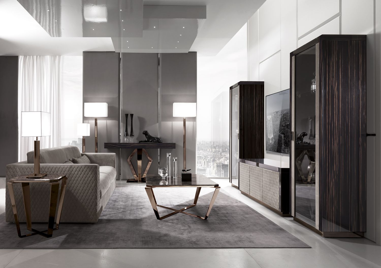 طاولة قهوة وطاولة جانبية ريتز الفاخرة | DV Home Collection