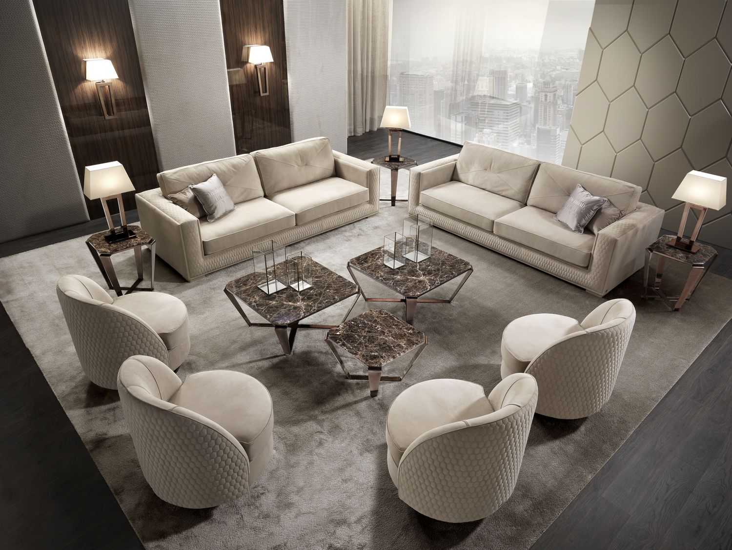 طاولة قهوة وطاولة جانبية ريتز الفاخرة | DV Home Collection