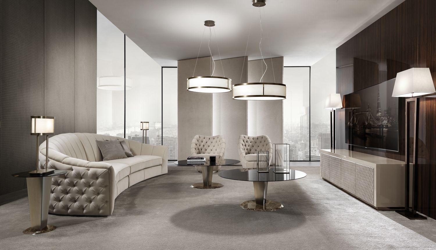 ROYAL CAPITONNE’ SWIVEL ARMCHAIR