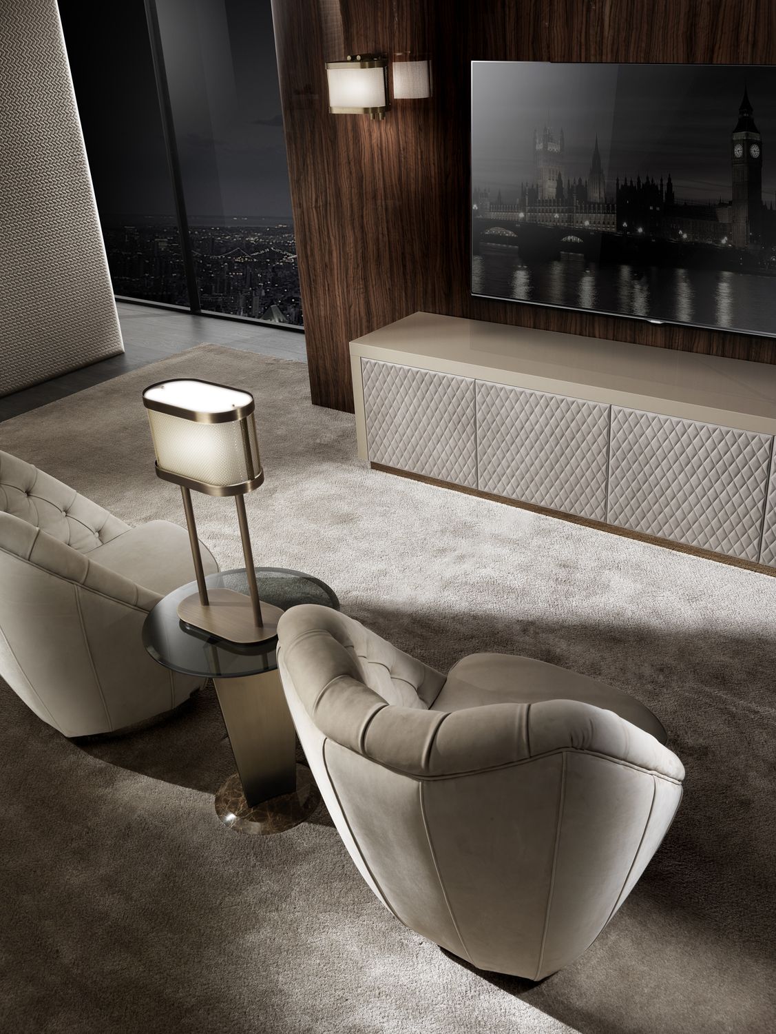 ROYAL CAPITONNE’ SWIVEL ARMCHAIR