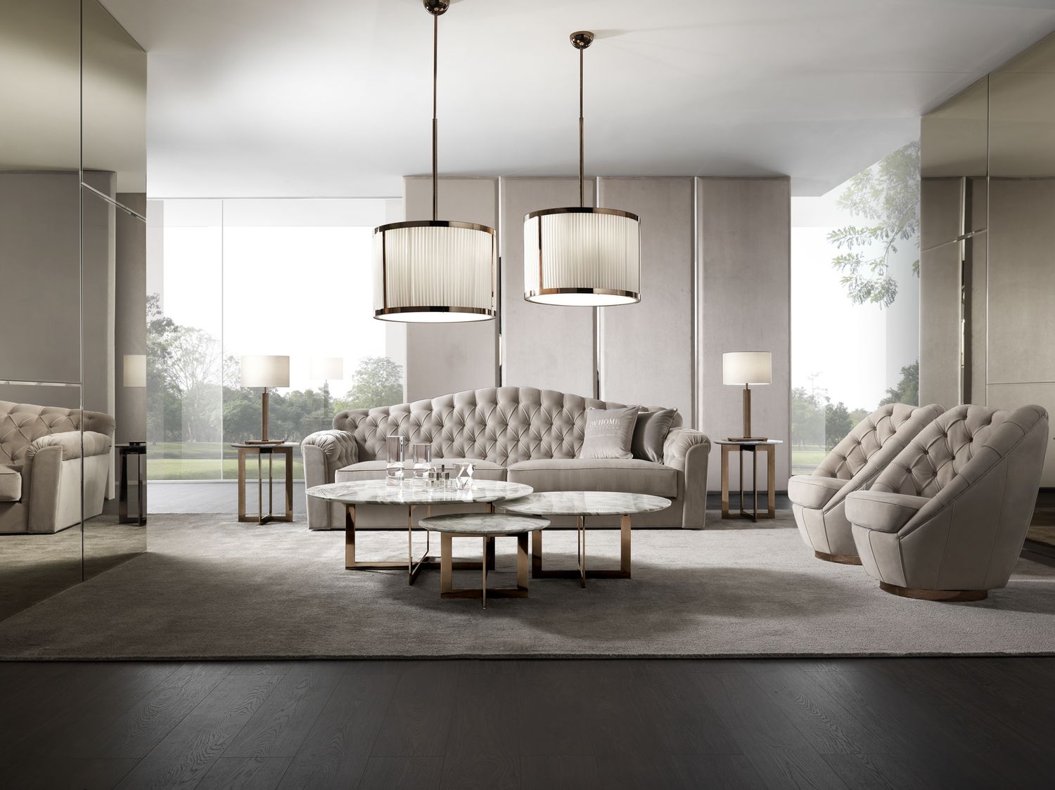 ROYAL CAPITONNE’ SWIVEL ARMCHAIR