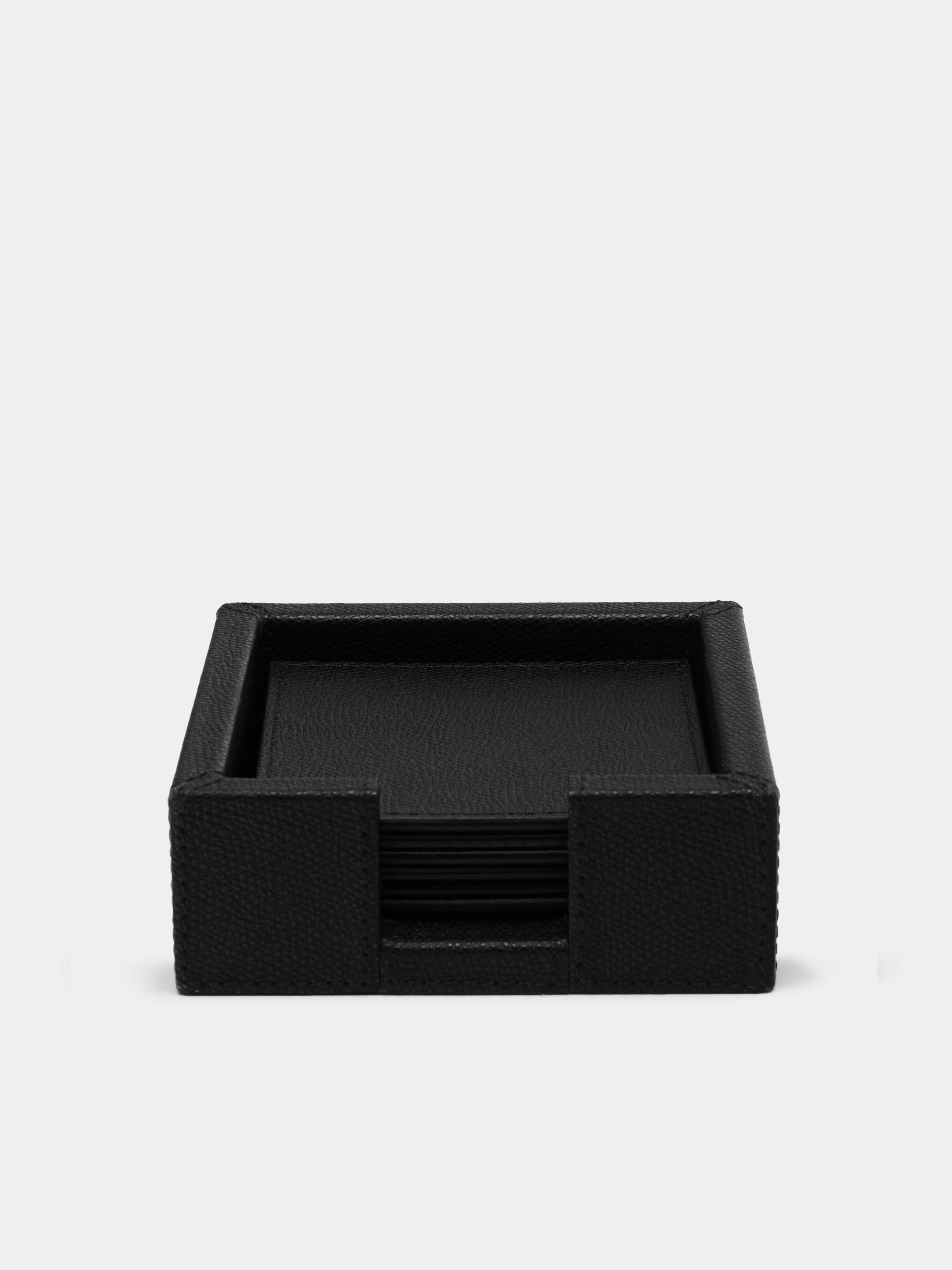Tao Leather Coasters with Holder (Set of 6)