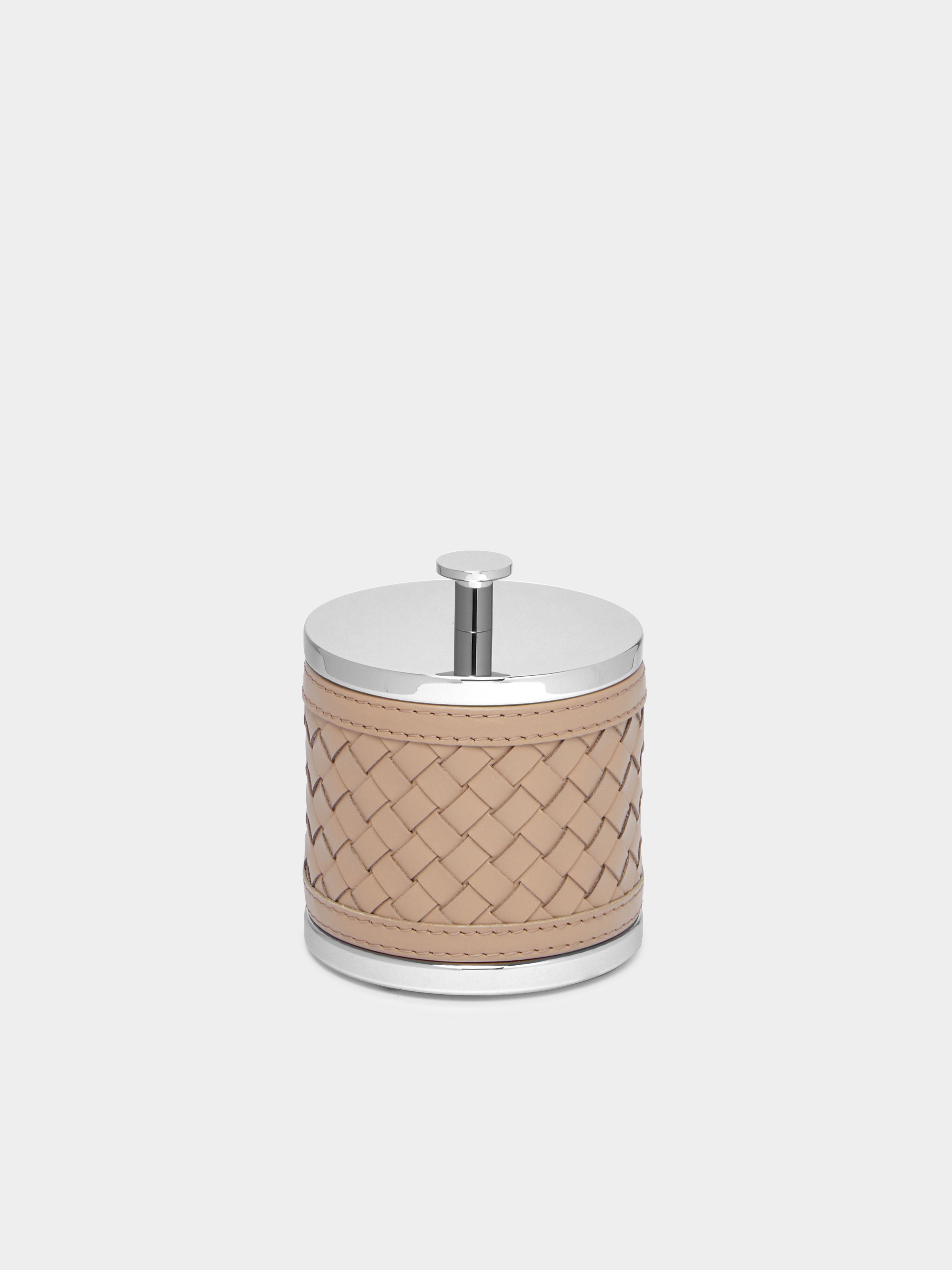 Woven Leather Lidded Box