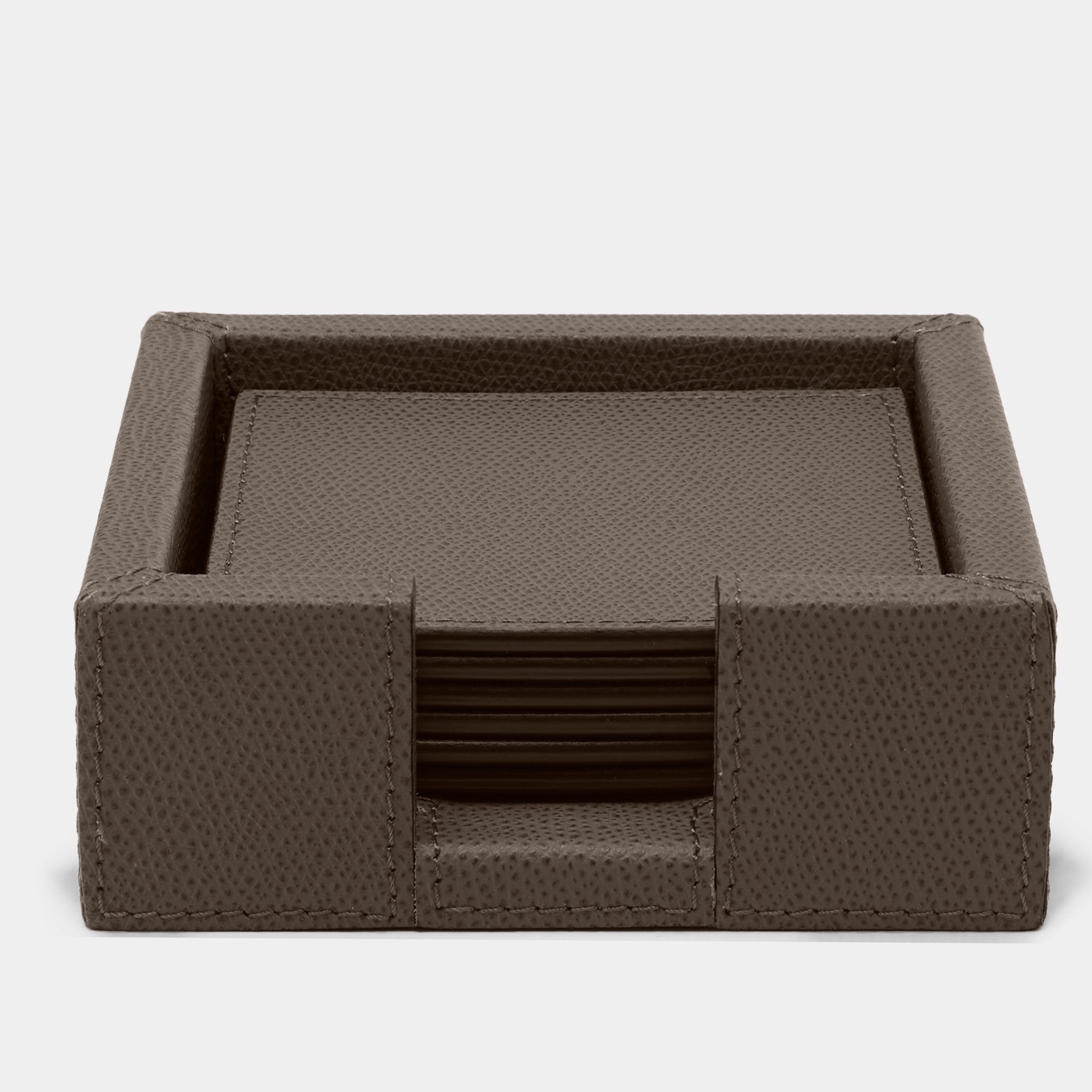 Tao Leather Coasters with Holder (Set of 6)