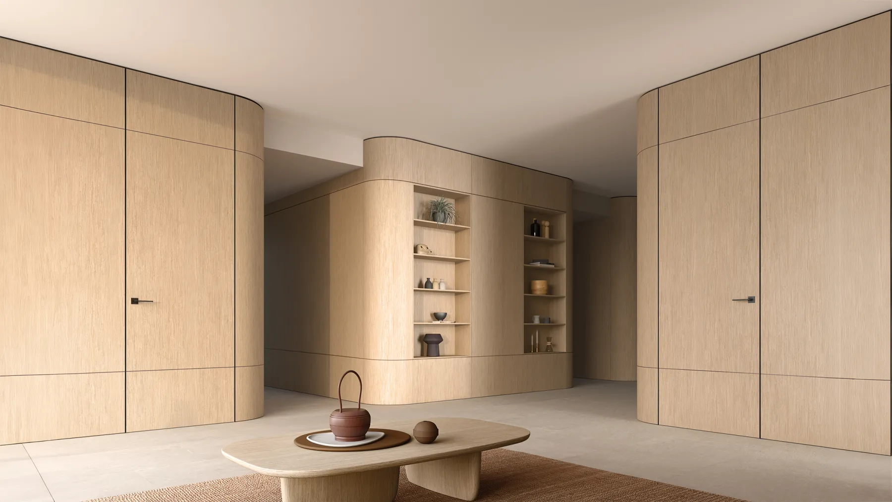 Curved wall paneling