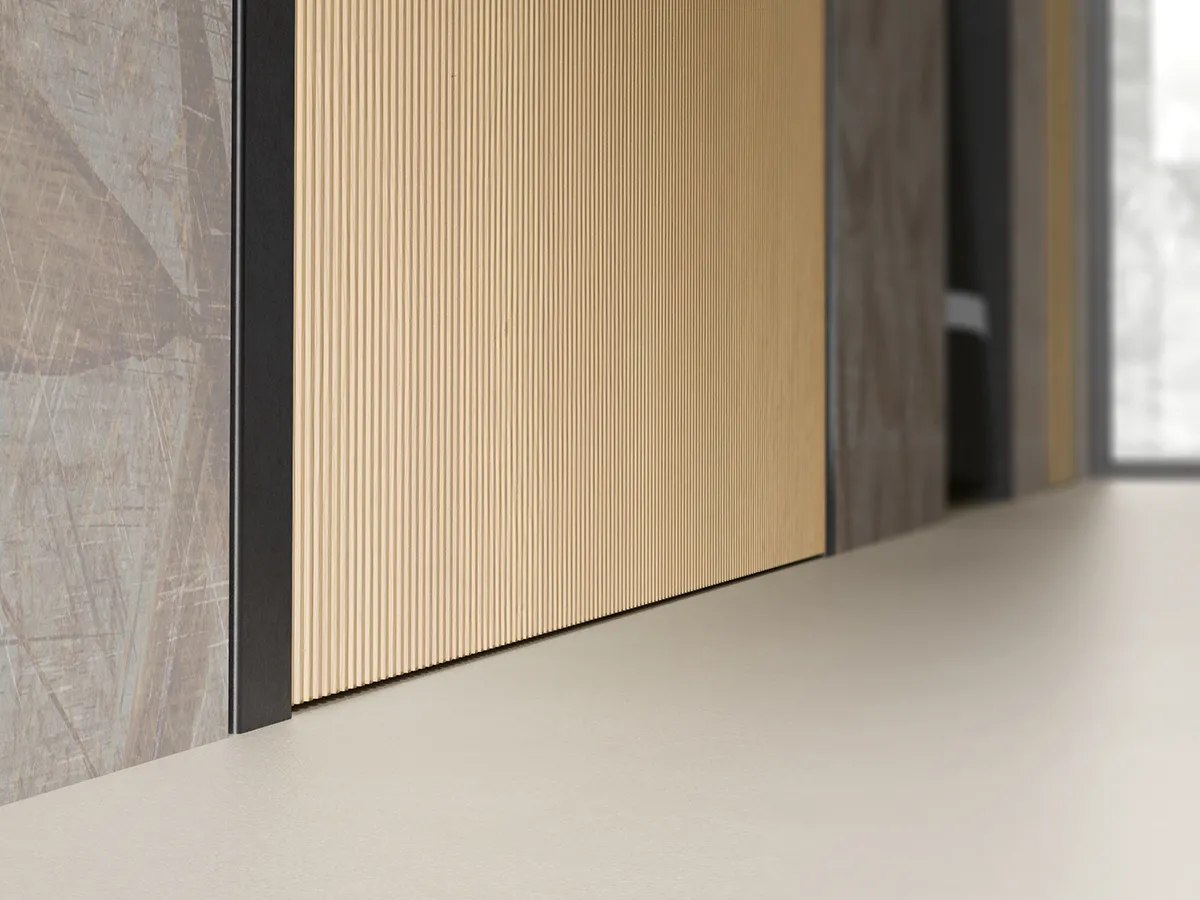 Hinged doors with visible frame