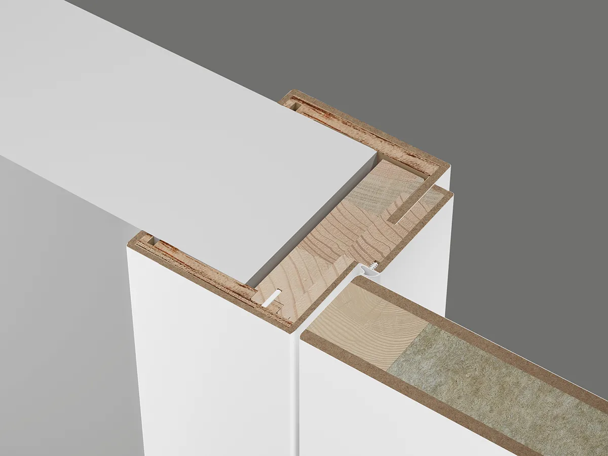Hinged doors with visible frame