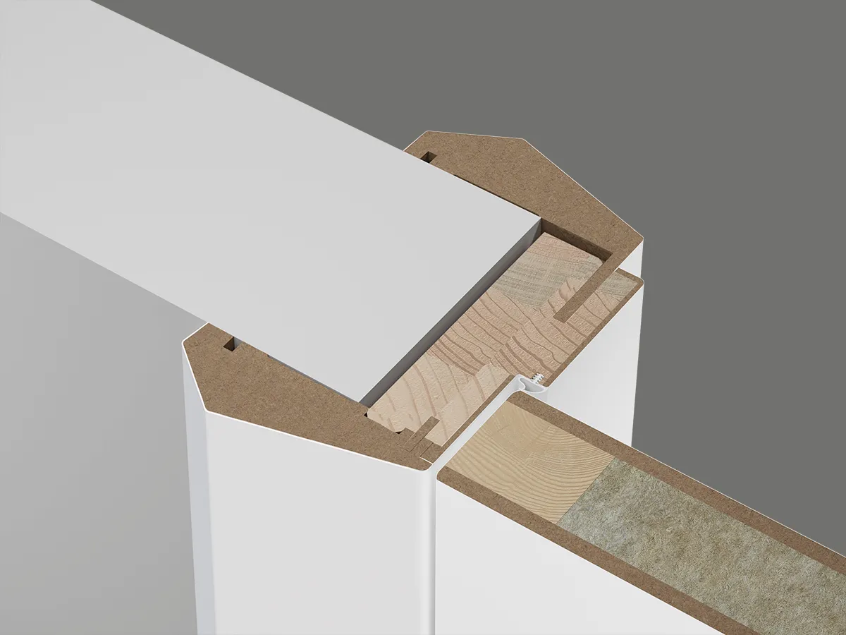 Hinged doors with visible frame