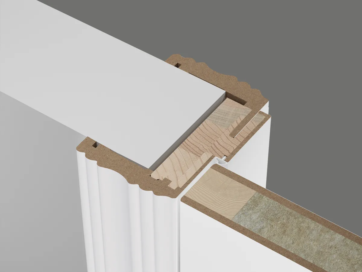 Hinged doors with visible frame