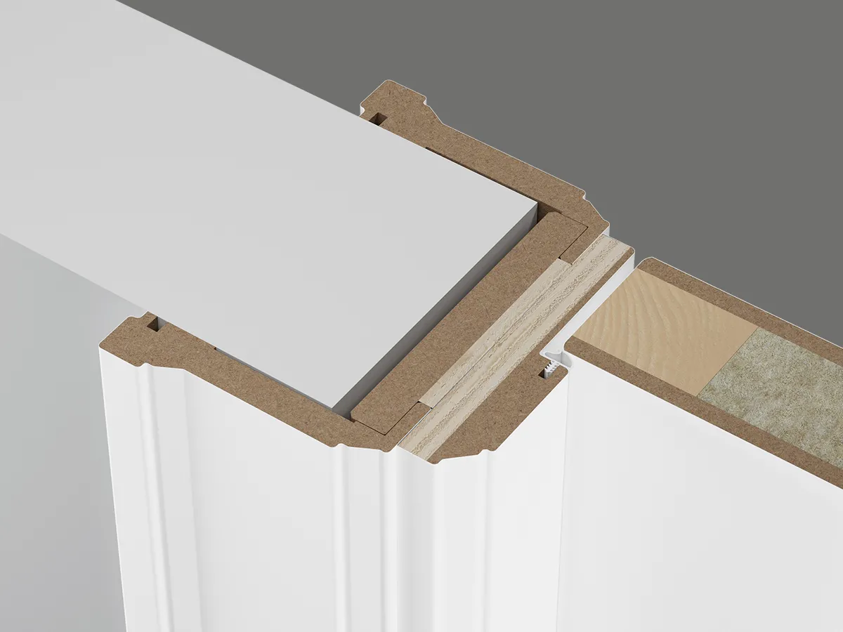 Hinged doors with visible frame