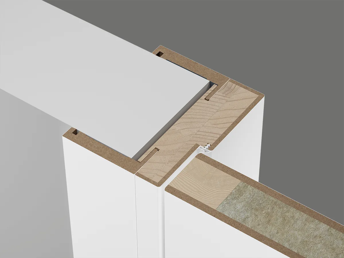 Hinged doors with visible frame