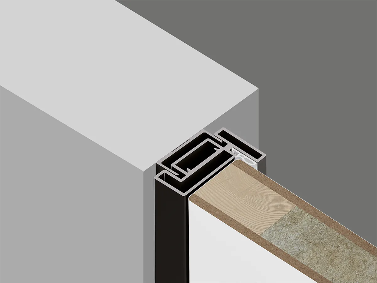 Hinged doors with visible frame