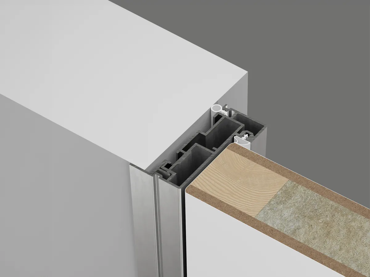 Hinged doors with visible frame