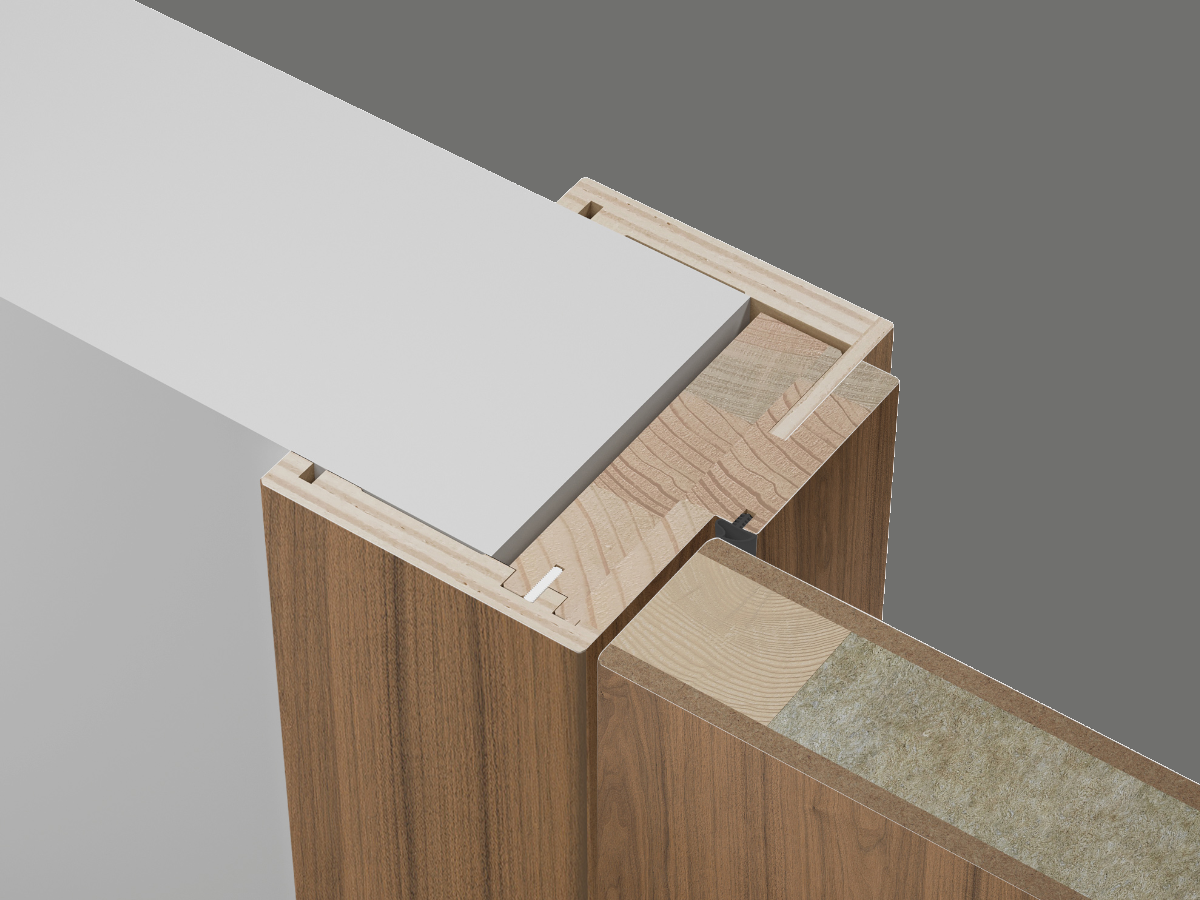 Hinged doors with visible frame