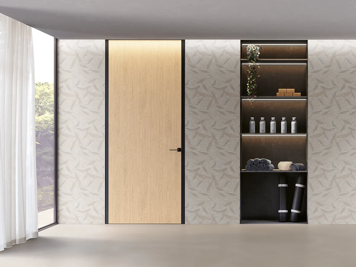 Hinged doors with visible frame