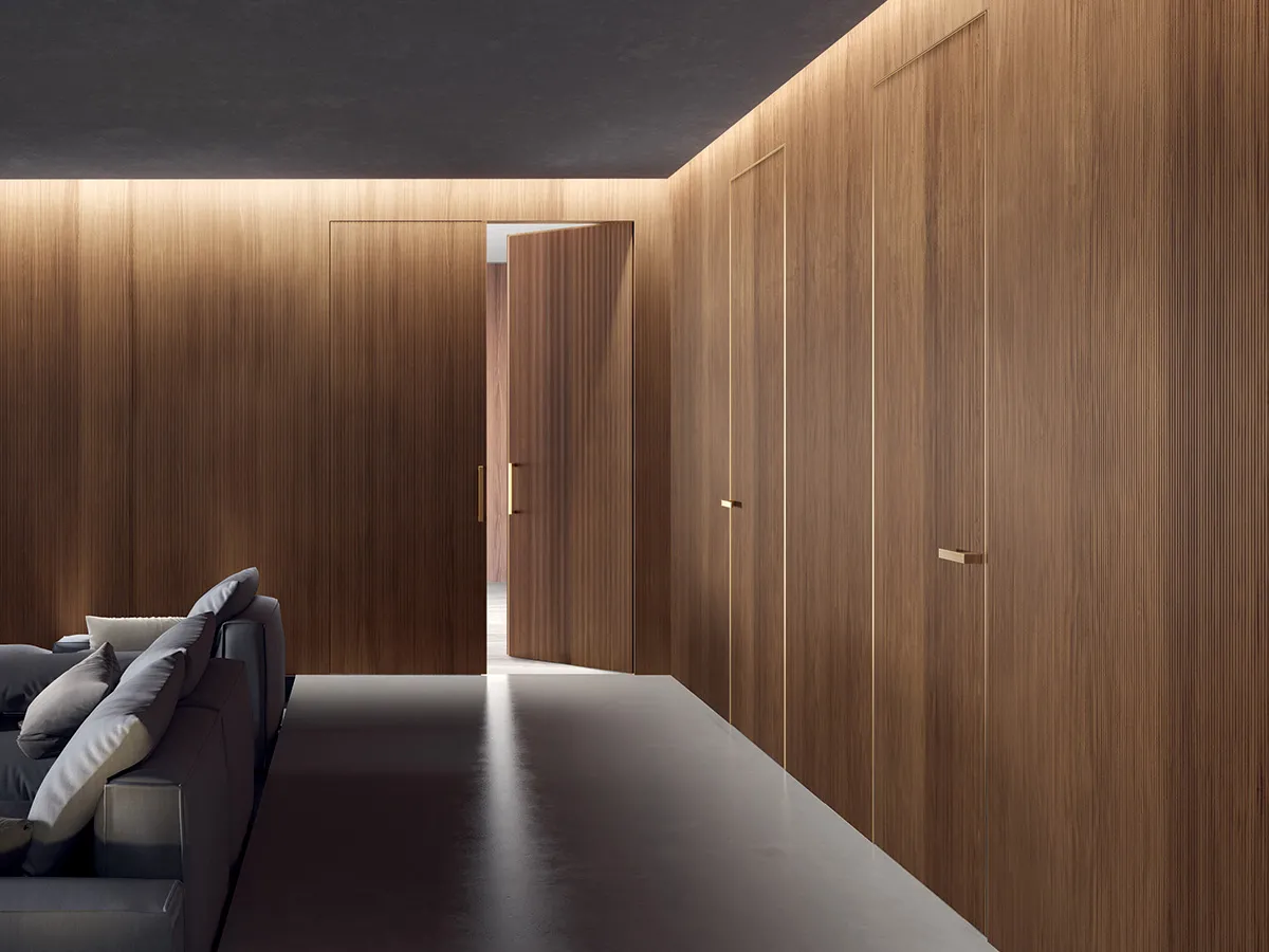 Flush-to-wall doors