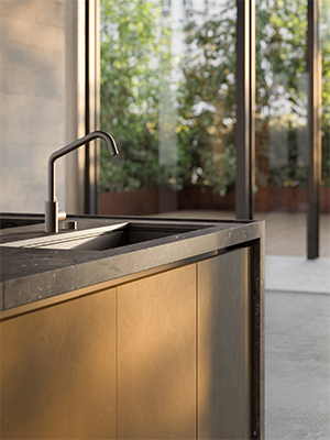 RECESSED WORKTOP WITH LOWERED PORTION (“BASIN EFFECT”)