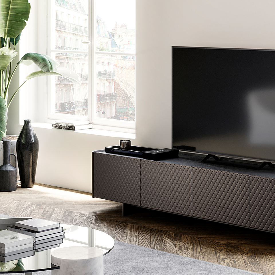 ALMA TV UNIT DIAMOND eco-leather, econabuk, leather