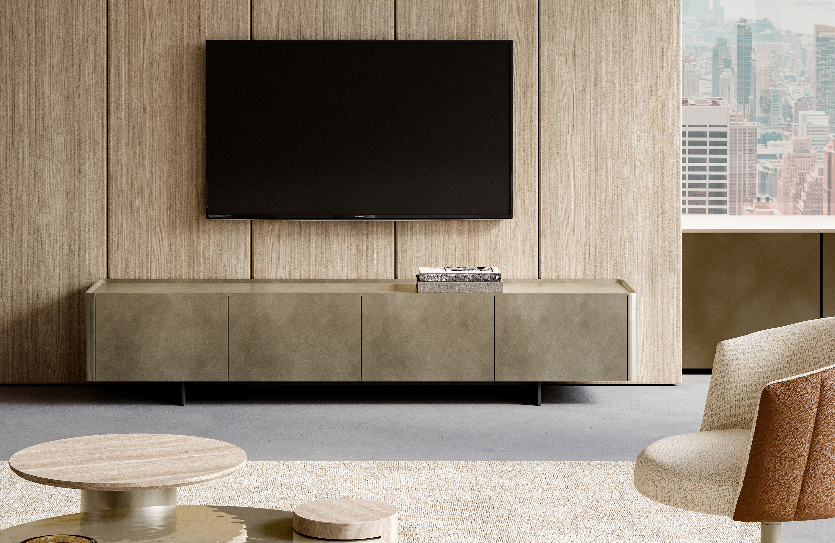 ALMA TV UNIT lacquered, brushed