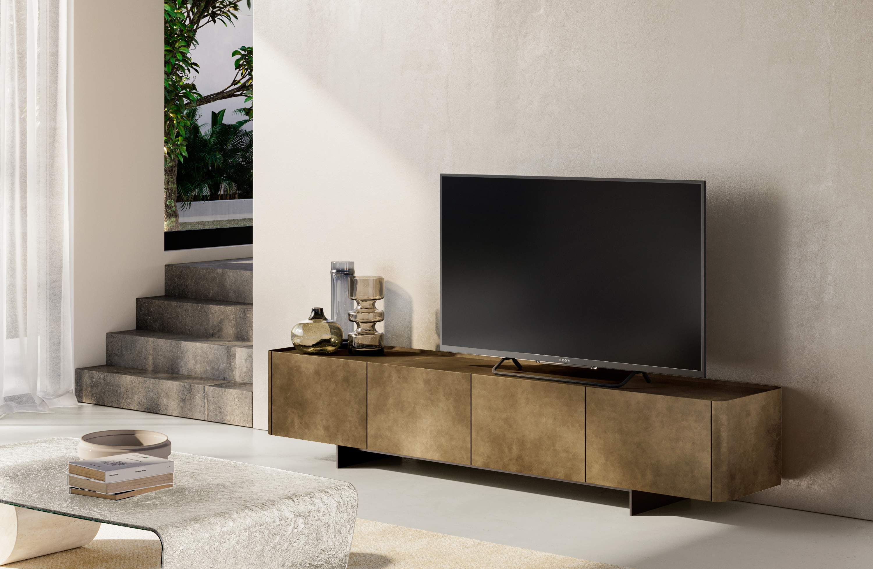 ALMA TV UNIT lacquered, brushed
