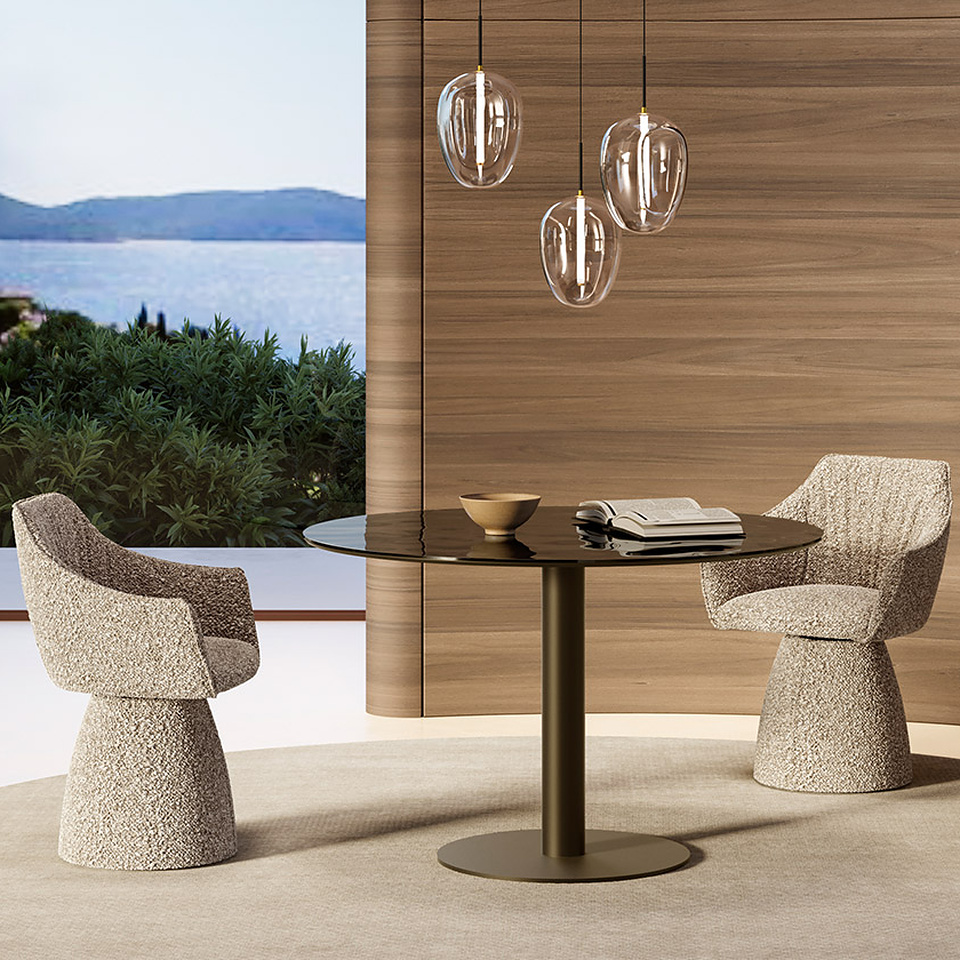 CILINDRO BISTRO glass top