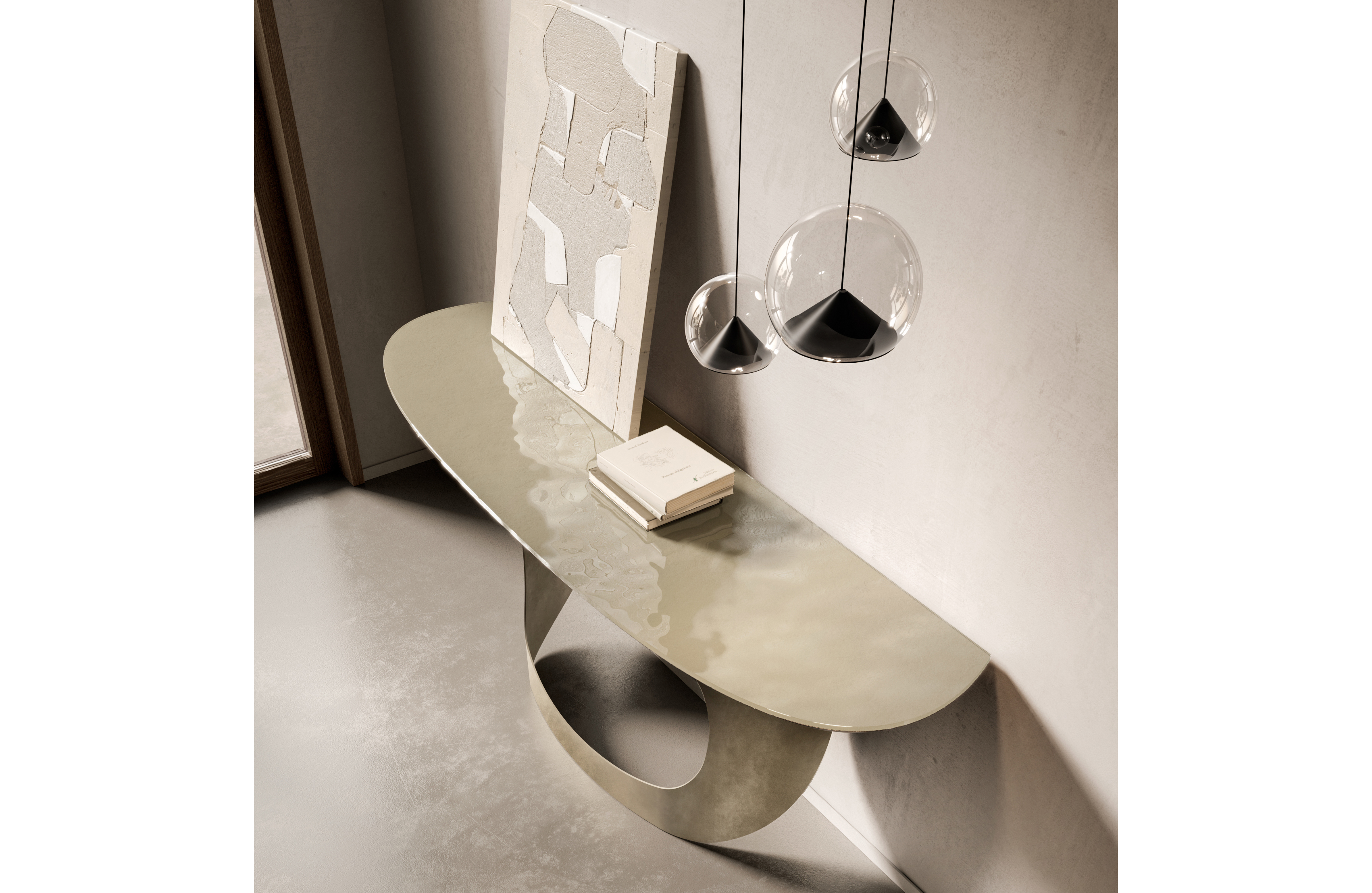 POLIFEMO CONSOLE glass top