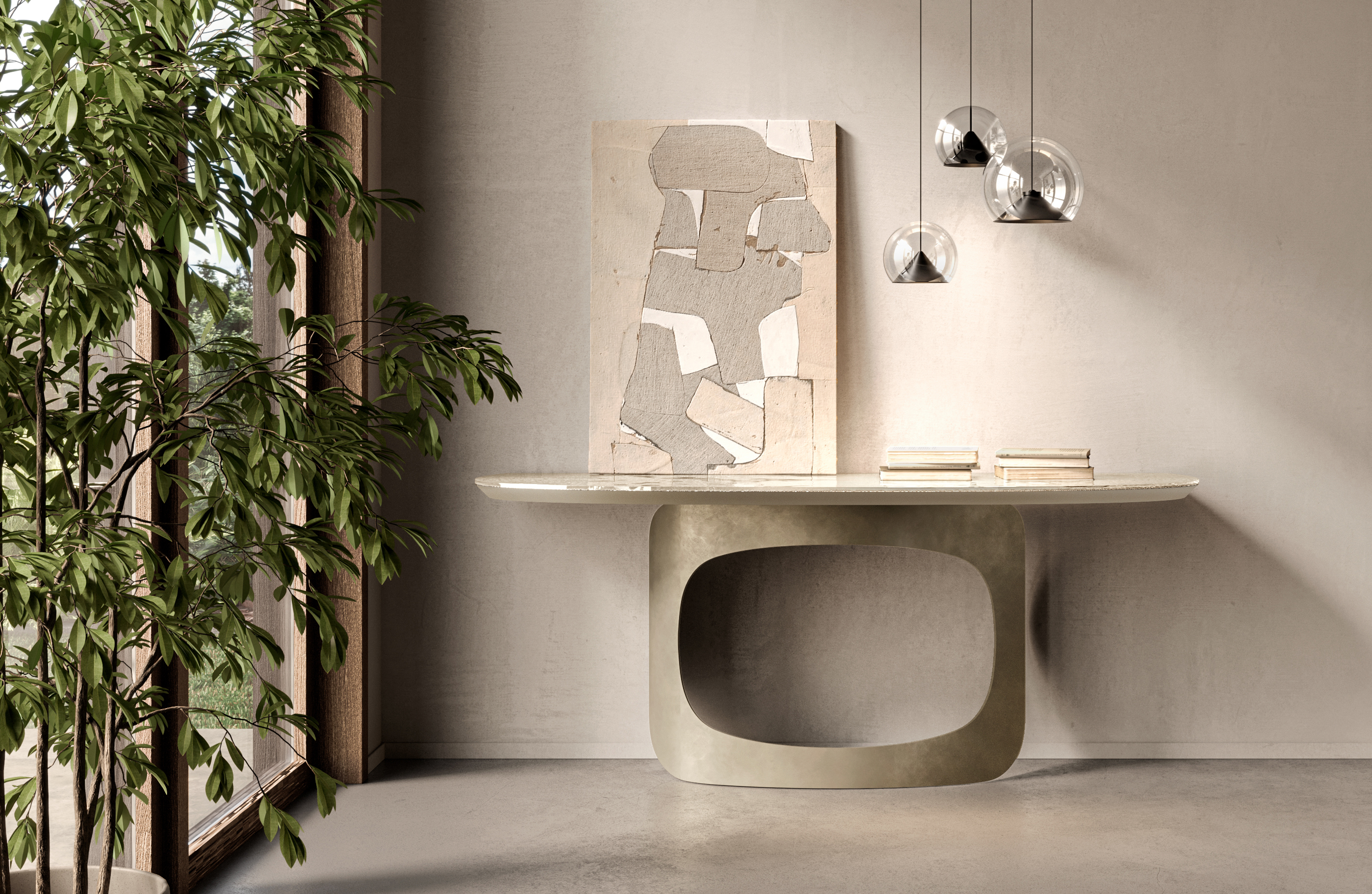POLIFEMO CONSOLE glass top