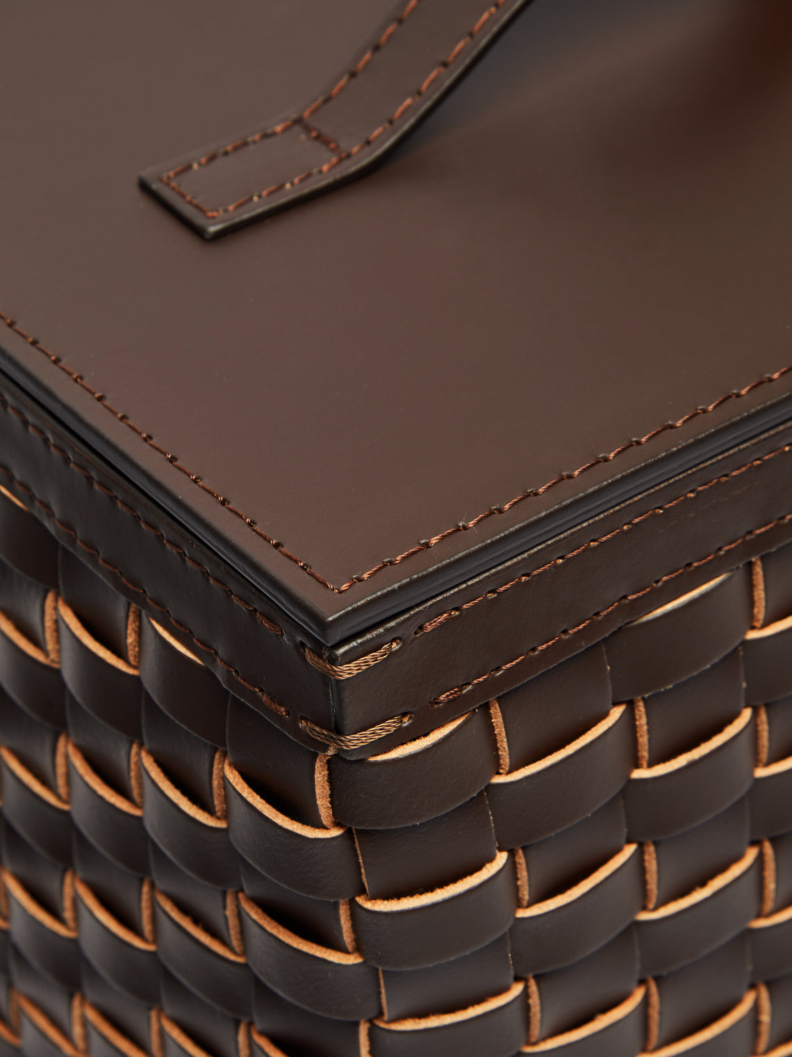 Woven Leather Wastepaper Basket