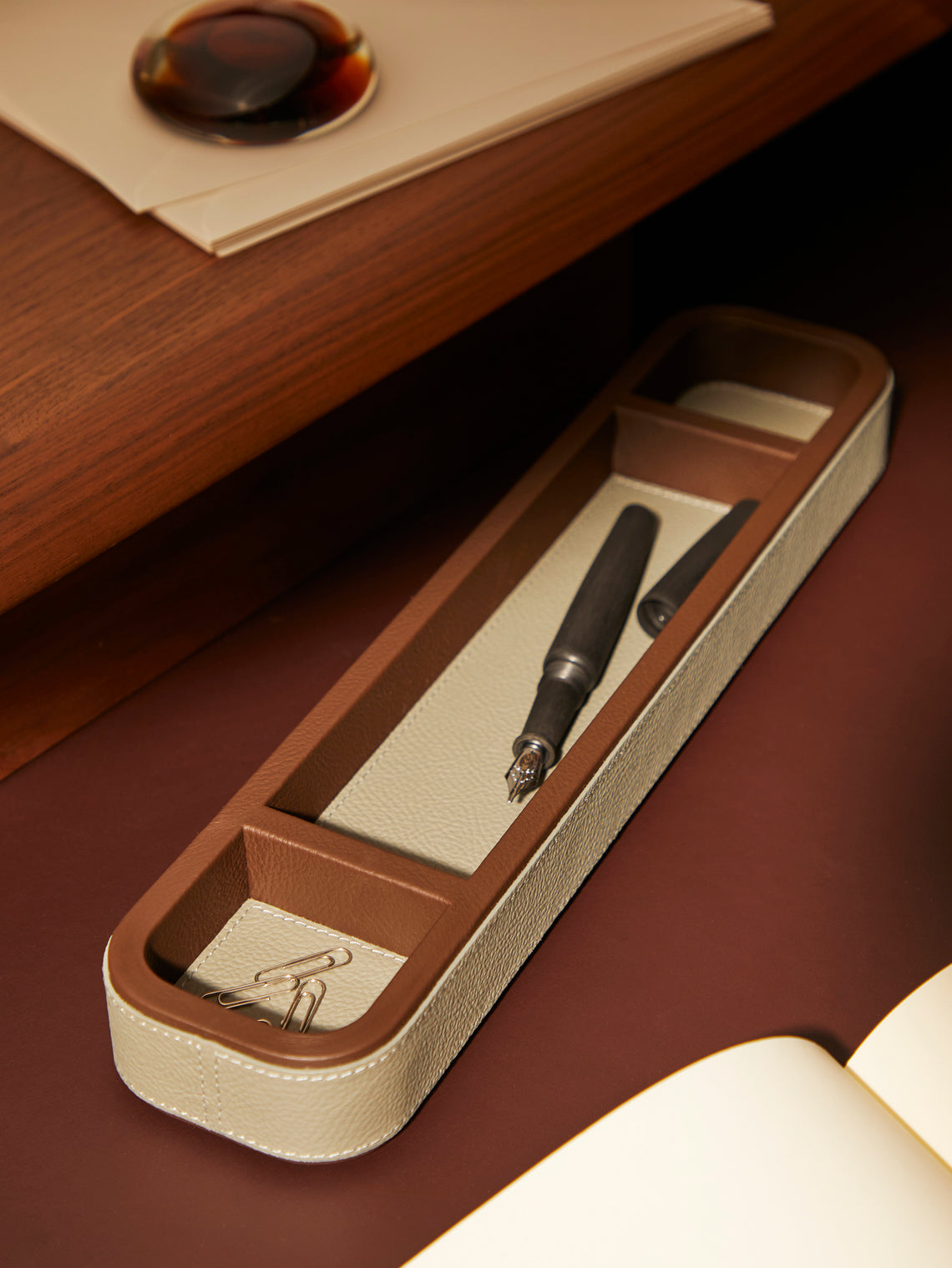 Leather Flat Pen Holder