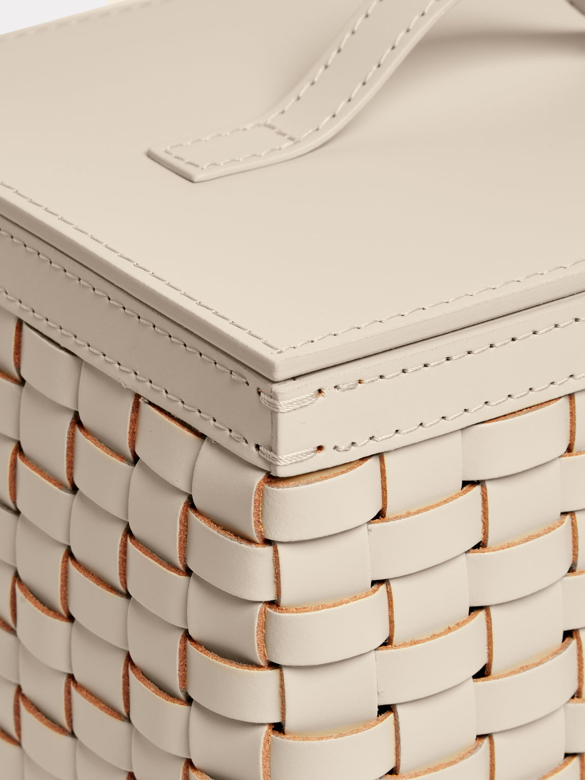 Woven Leather Wastepaper Basket