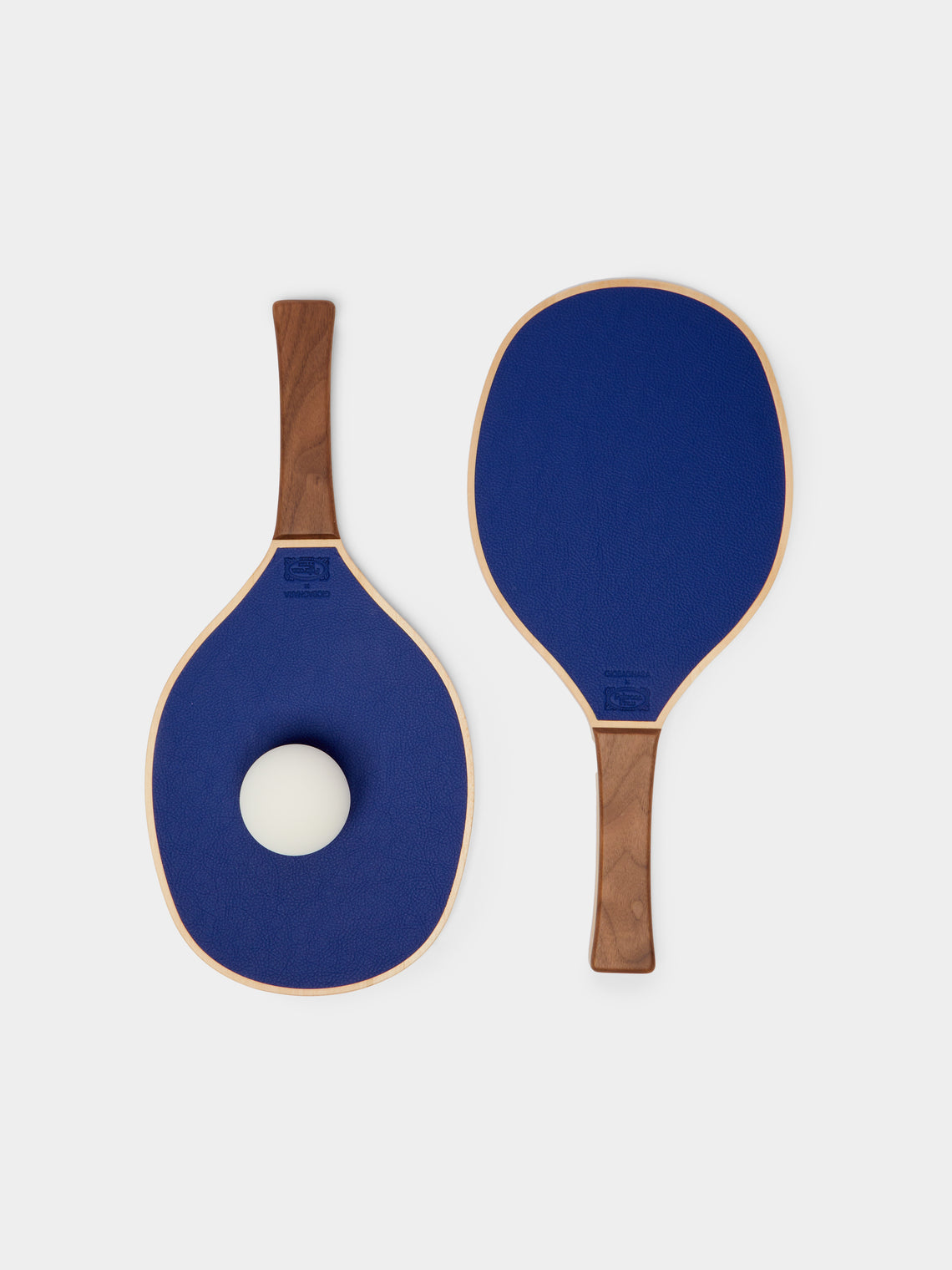 Leather, Maple and Walnut Rackets with Ball