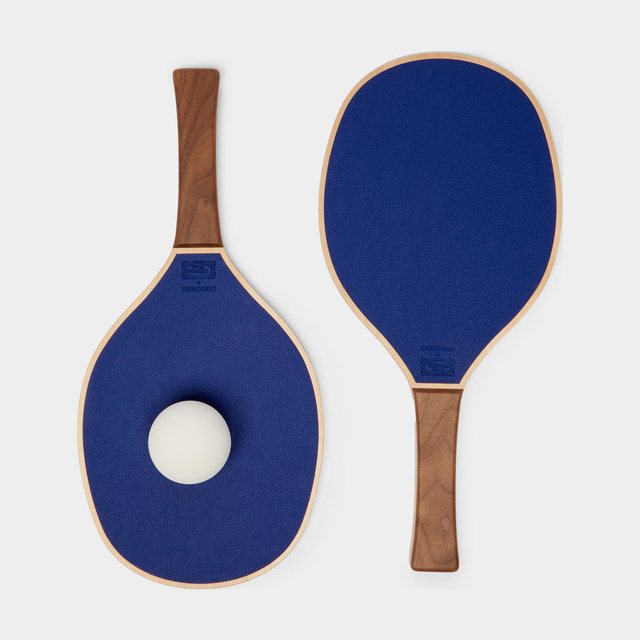 Leather, Maple and Walnut Rackets with Ball