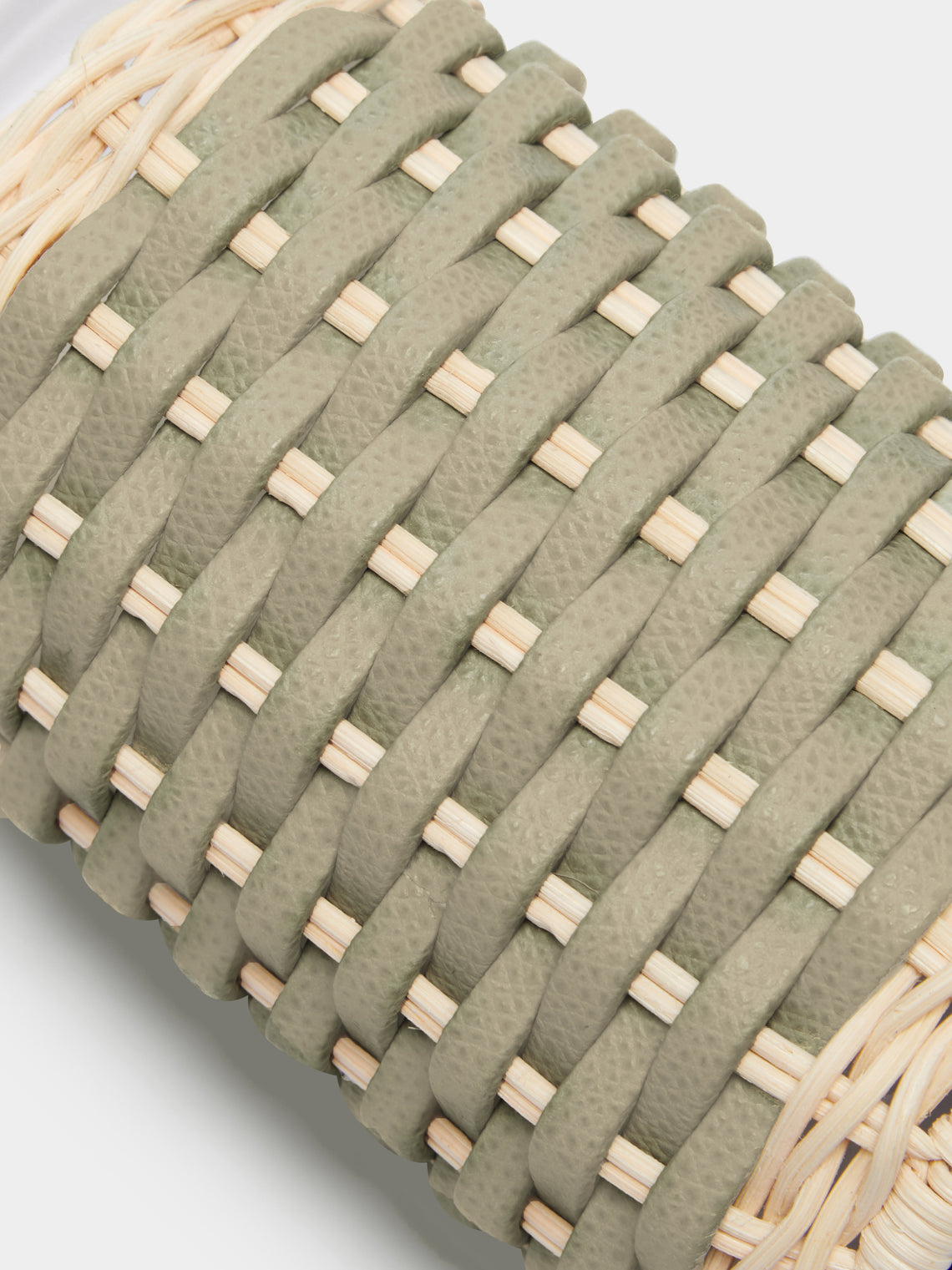 Calais Leather and Rattan Toothbrush Holder