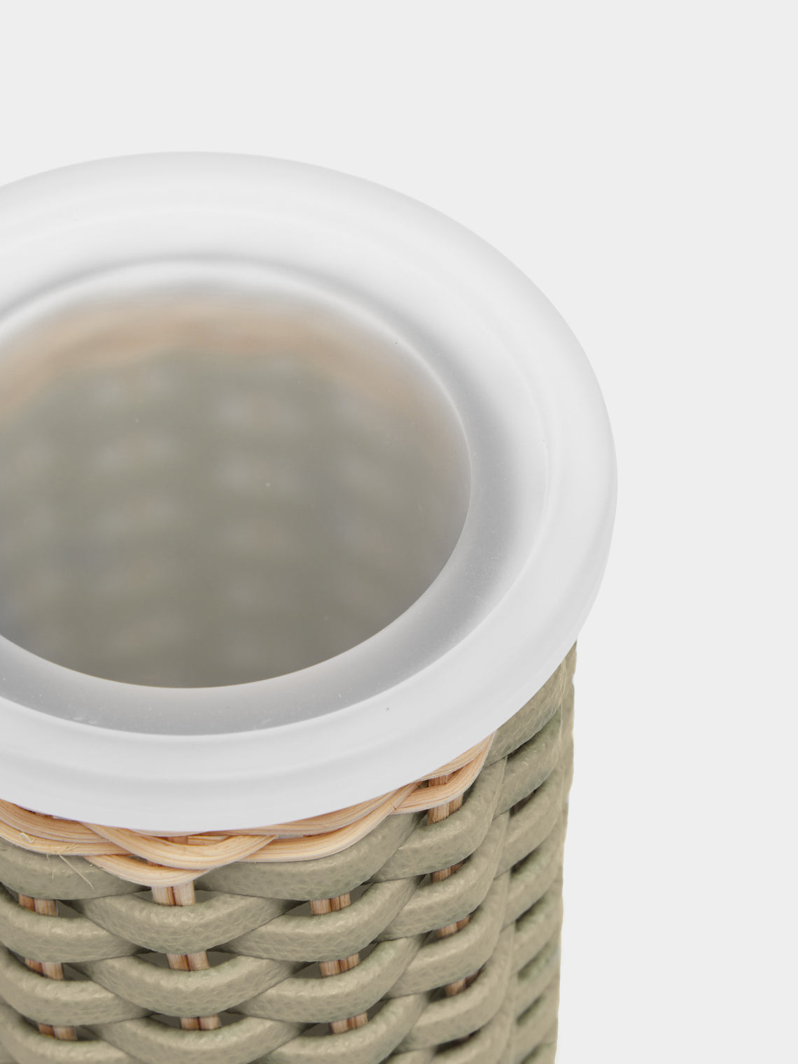 Calais Leather and Rattan Toothbrush Holder