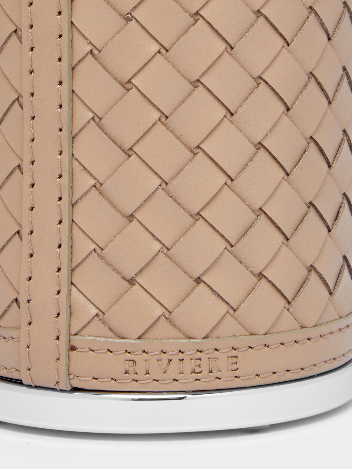 Woven Leather Lidded Box