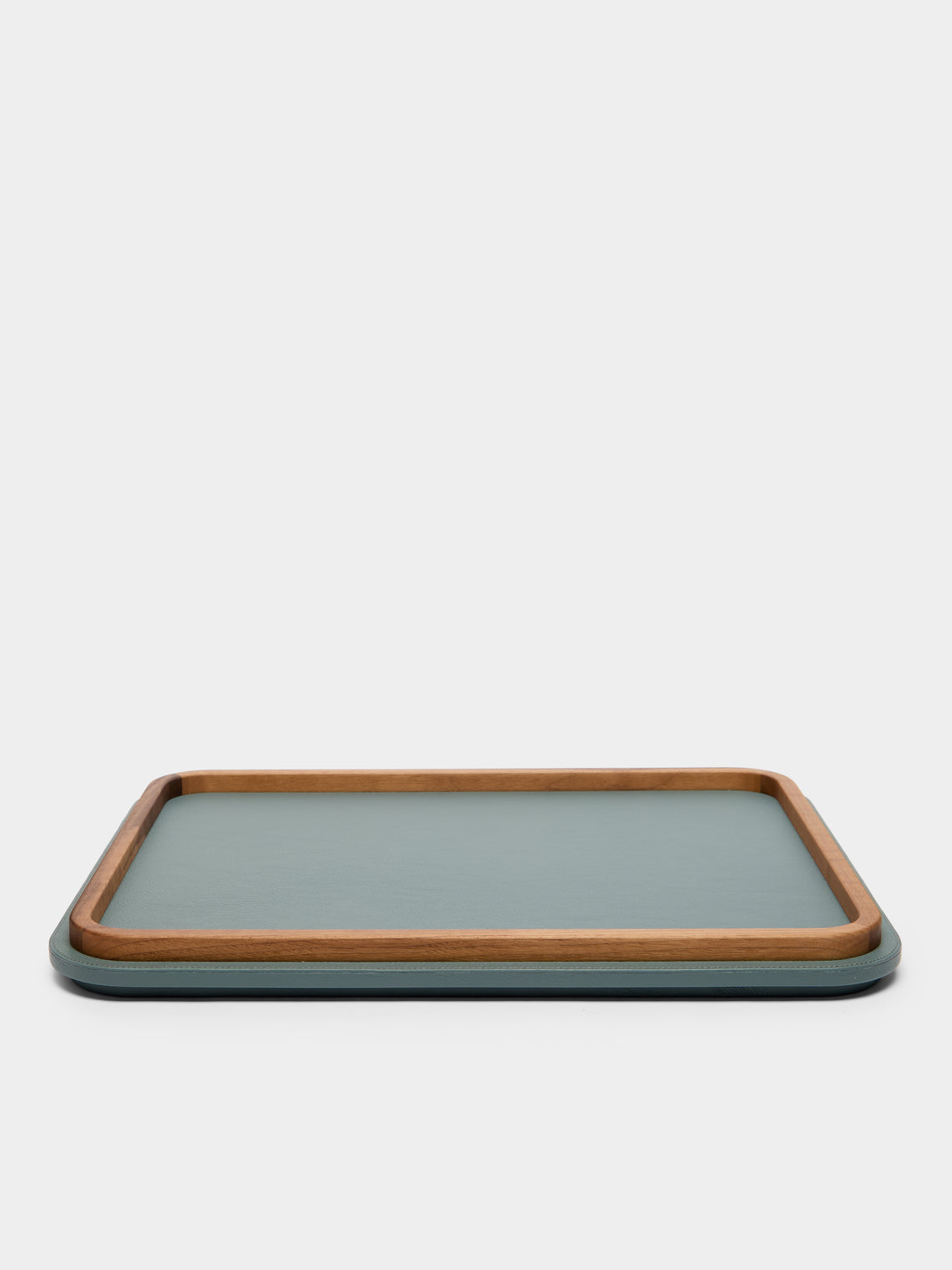Walnut and Leather Tray (18.5in/47cm)
