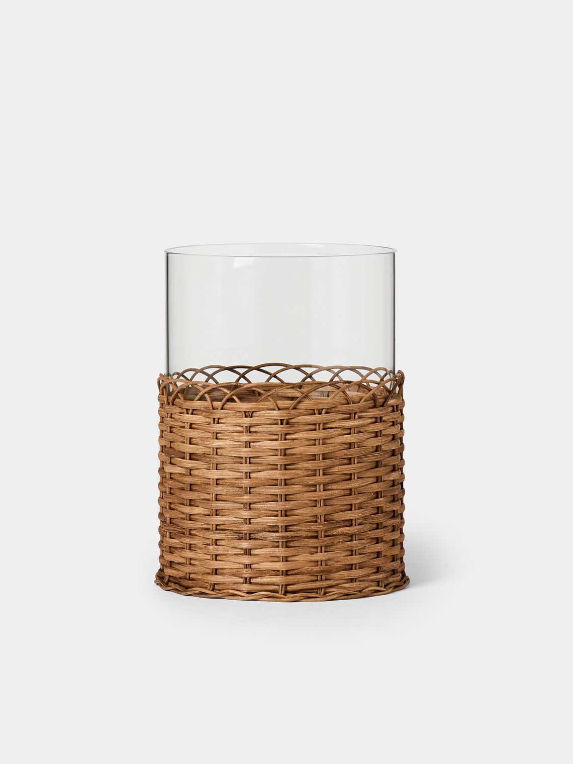 Wideville Rattan Large Candle Holder