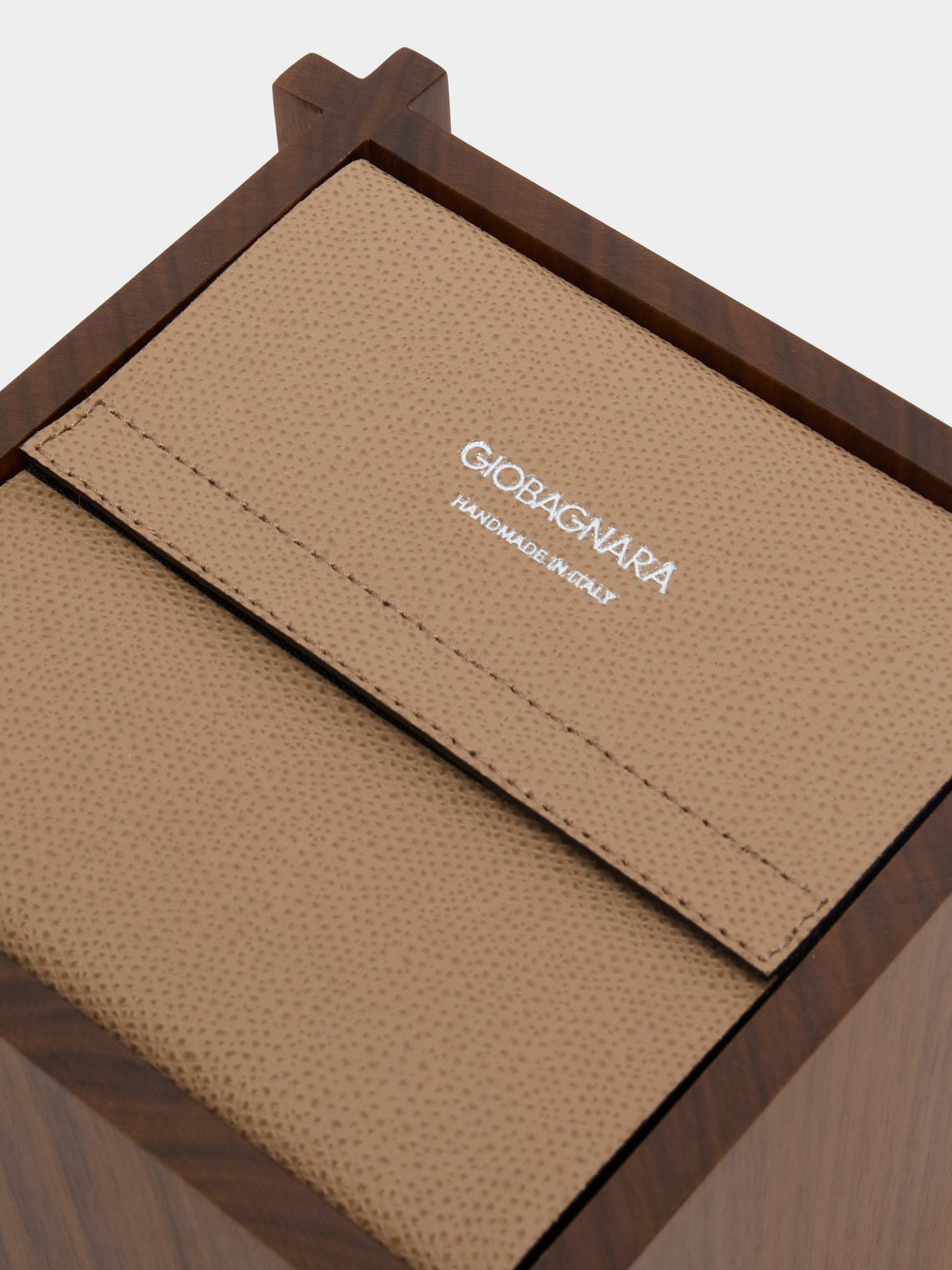 Structura Leather and Wood Tissue Holder