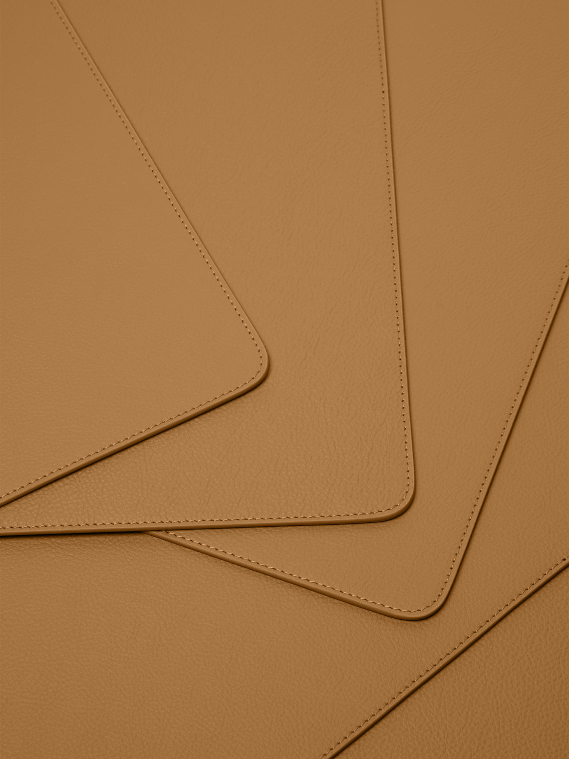 Leather and Walnut Placemats with Holder (Set of 6)