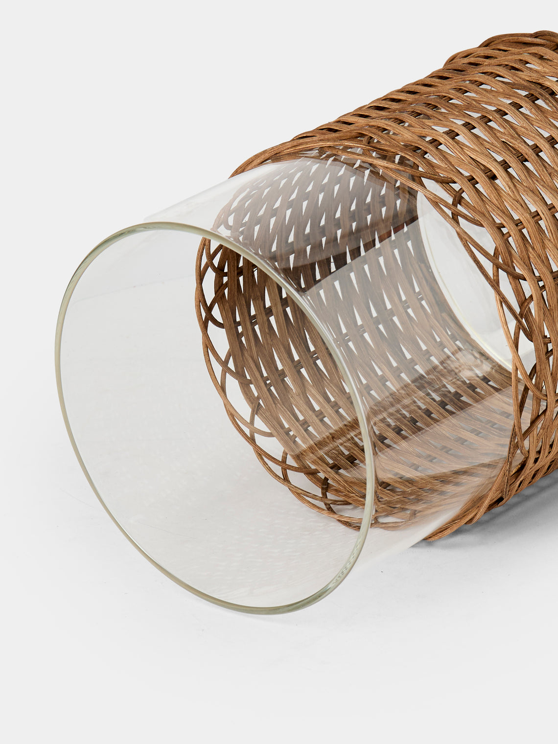 Wideville Rattan Large Candle Holder