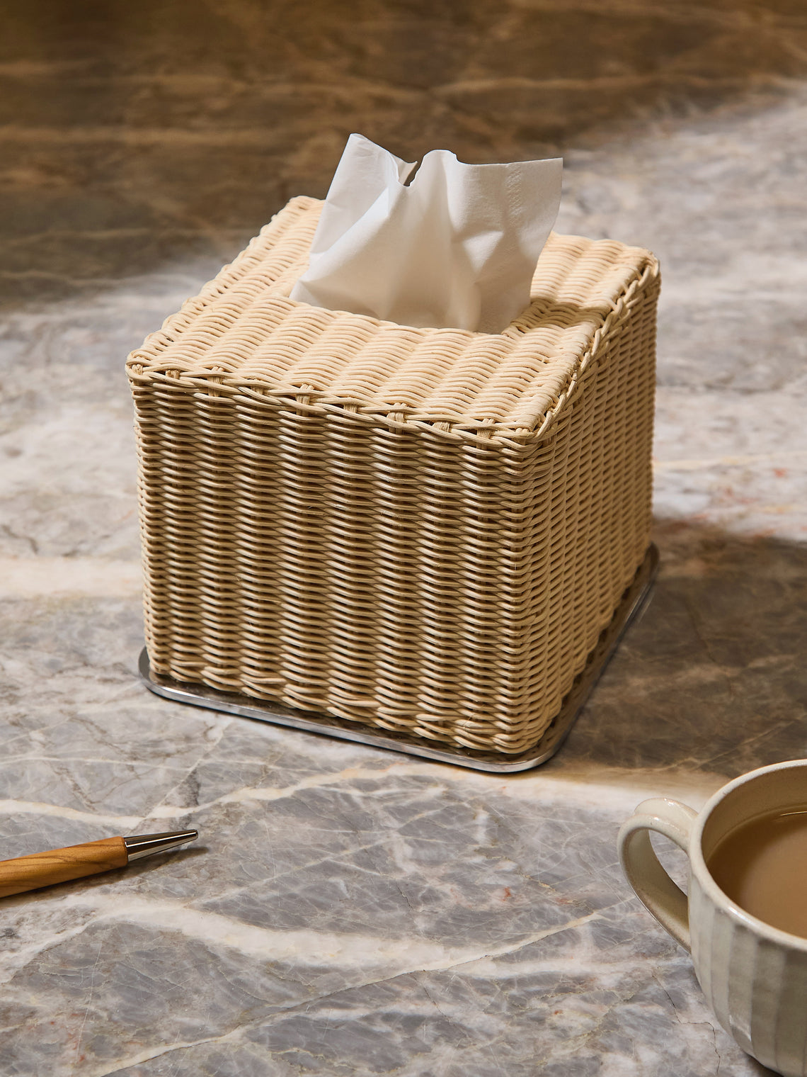 Amiens Rattan Tissue Box