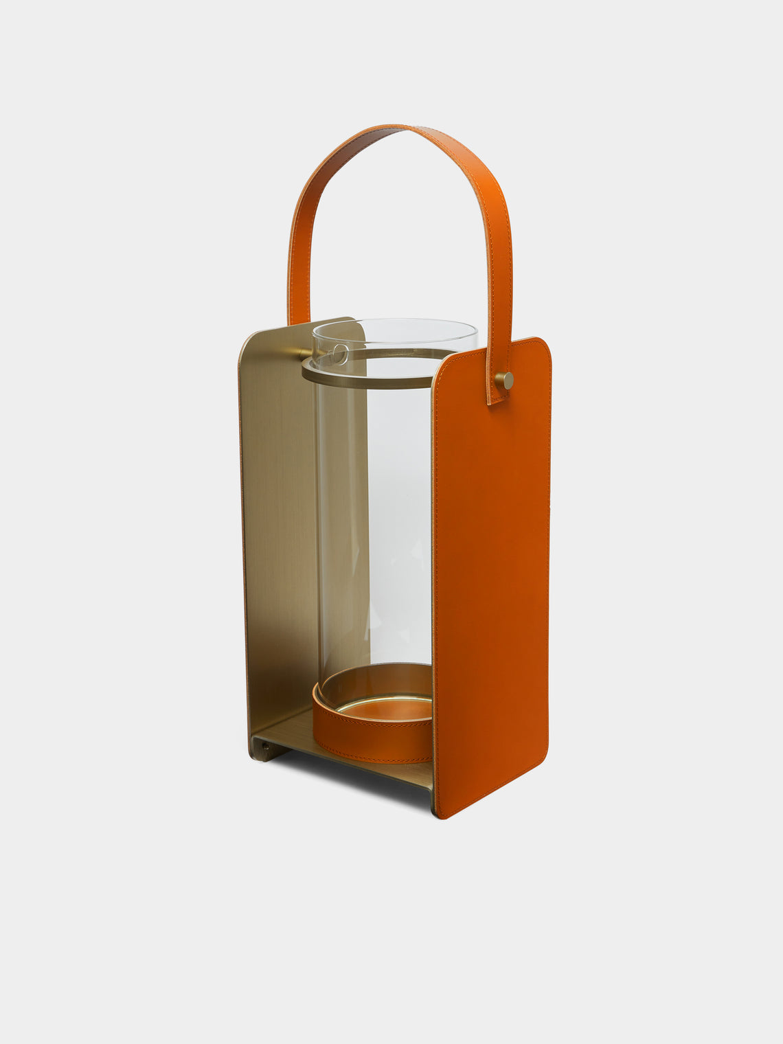 Lumen Glass and Leather Medium Lantern