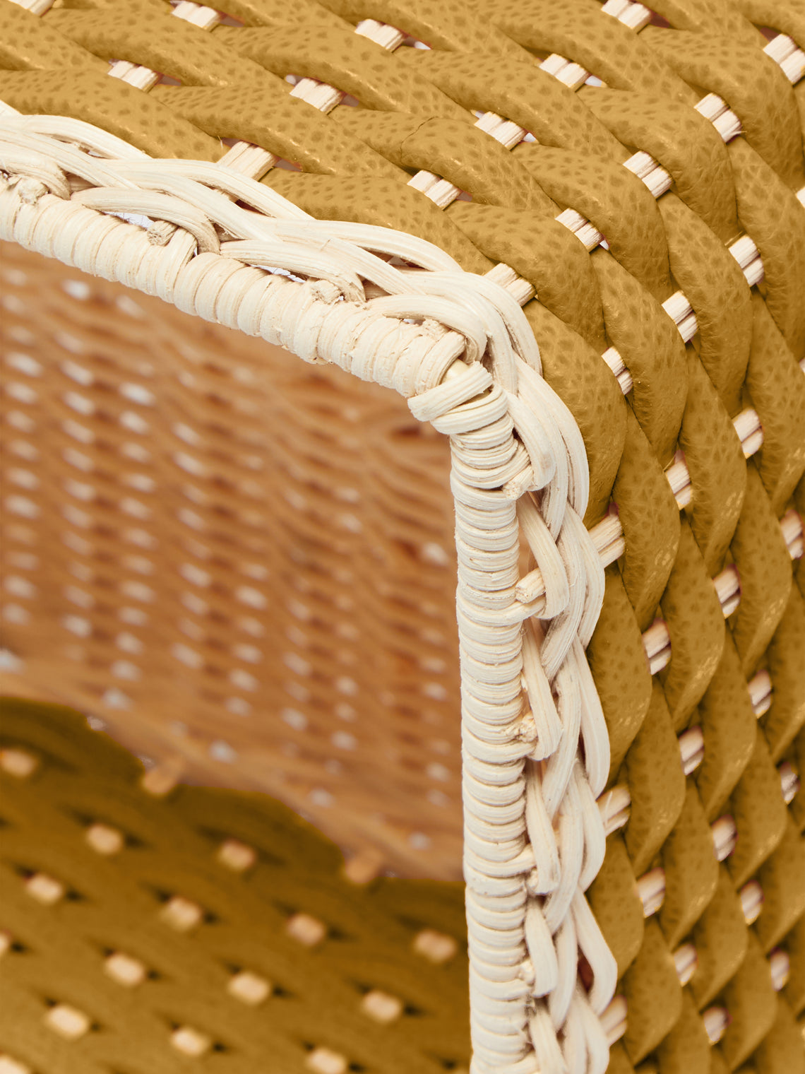 Antibes Handwoven Leather and Rattan Tissue Box
